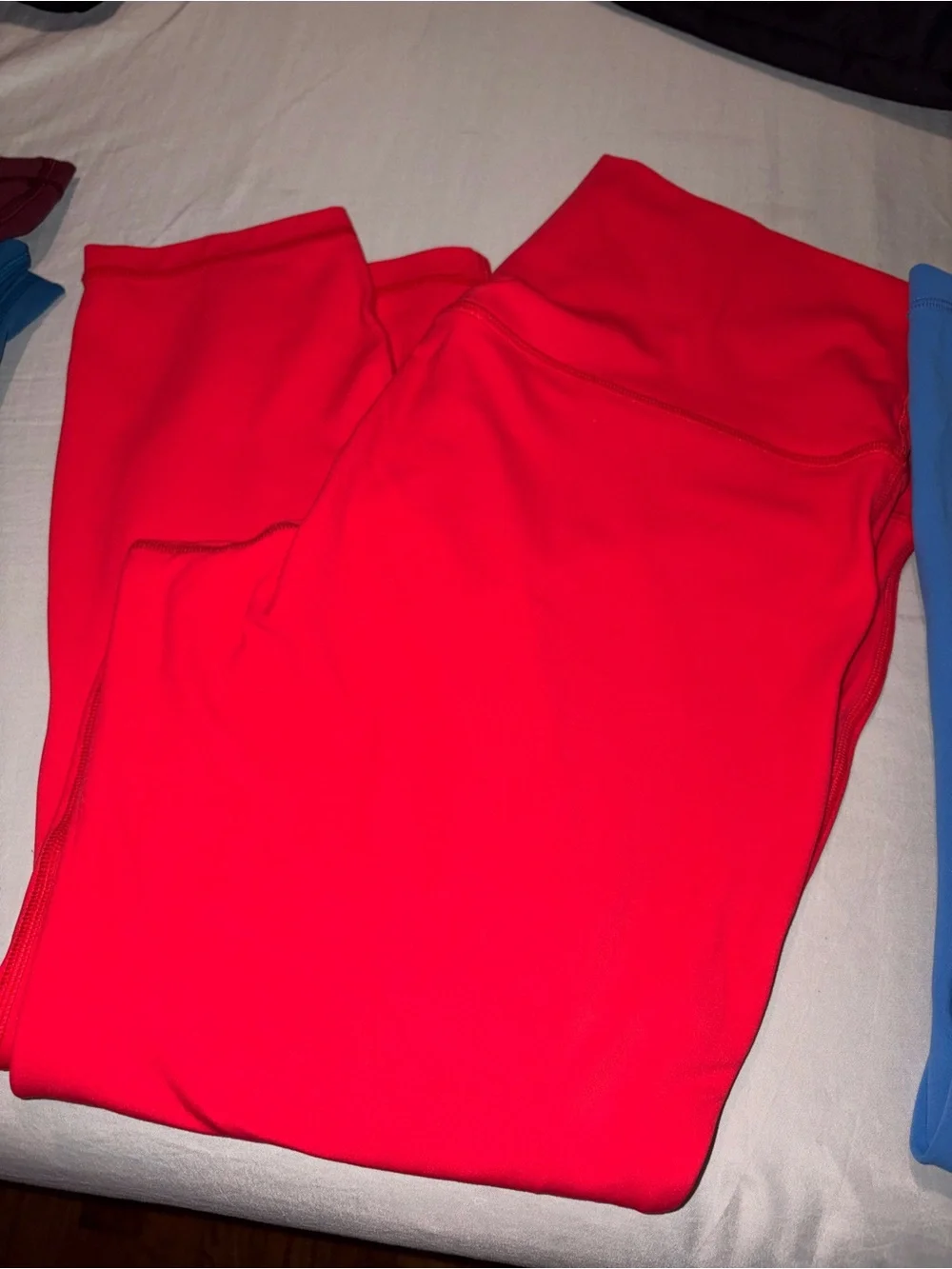 Women's High-Waist Active Leggings — Red/ orange & Blue